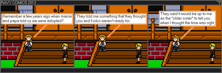 I use the same character model for each sister. It's a sprite comic.