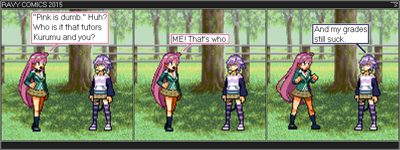 Rosario Vampire. Moka + Mizore. I wonder what would happen if you were to just pull that lollipop right out of her mouth.