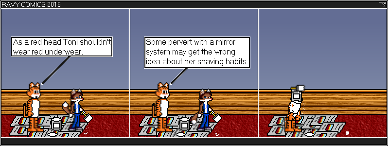 I even had him wearing Hanako's clothes. An alternate version has Ravy with a knowing smirk on his face.