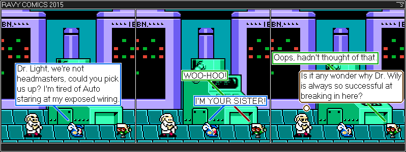 Mega Man 3. Dr. Light. Splash Woman. Auto Rightot.